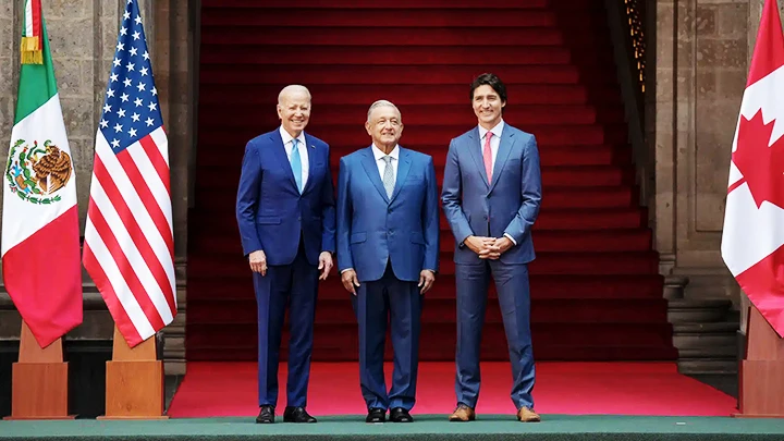 Các nhà lãnh đạo Mỹ, Mexico và Canada (trái sang) tham dự Hội nghị cấp cao Bắc Mỹ. Ảnh: COURTHOUSENEWS