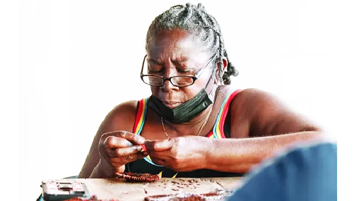 Nghệ nhân Louise Edwards đã làm nghề xâu hạt hơn 50 năm. Ảnh: BOTANIQUE STUDIOS