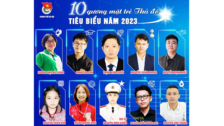 Công bố danh sách 10 gương mặt trẻ Thủ đô tiêu biểu năm 2023