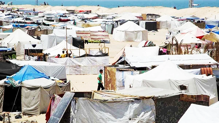 Một khu lều trại lánh nạn của người Palestine tại Rafah. Ảnh: FRANCE24