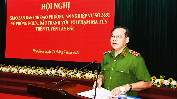 Thứ trưởng Công an Nguyễn Văn Long phát biểu ý kiến tại giao ban Ban chỉ đạo phương án nghiệp vụ số 3631.