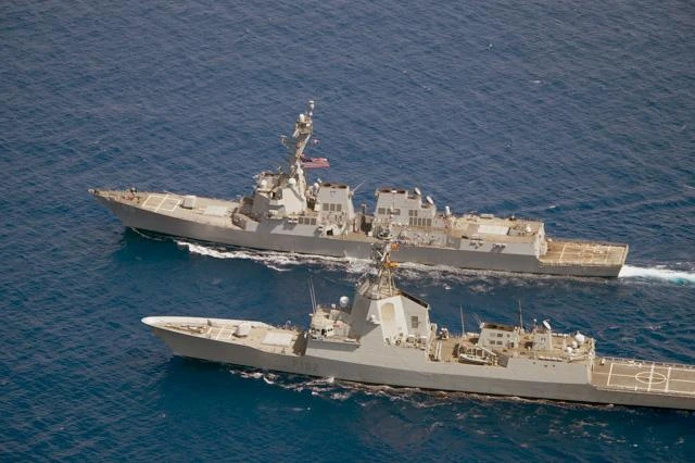 Tàu chiến Mỹ tham gia tập trận (Nguồn: Hải quân Mỹ/TTXVN)