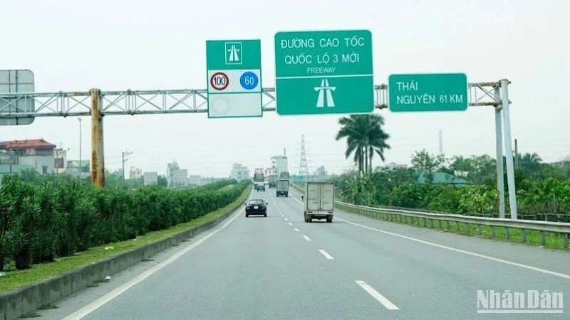 Một đoạn trên tuyến cao tốc Hà Nội-Thái Nguyên.