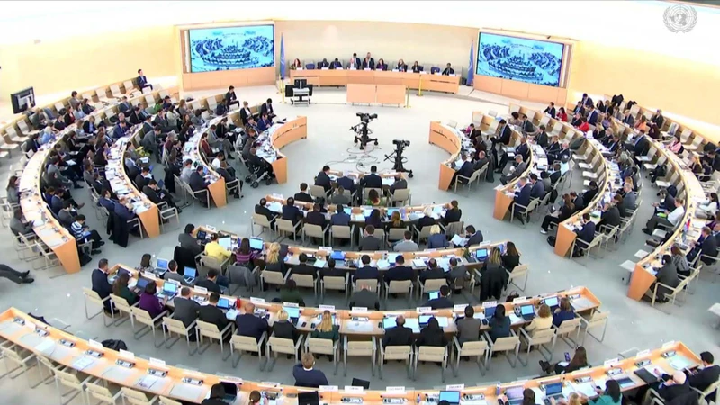 Hội đồng Nhân quyền Liên hợp quốc thông qua Nghị quyết do Việt Nam đề xuất. Ảnh: BNG