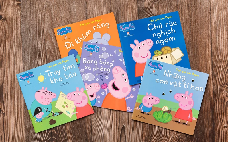 Bộ sách về chú heo Peppa. (Ảnh: Nhà xuất bản Kim Đồng)