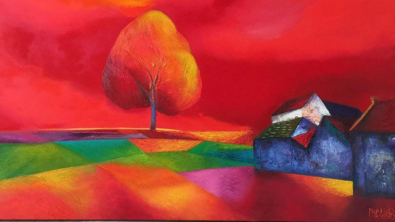 Những sắc màu thu biến ảo trong triển lãm “Thu Phong” của họa sĩ Đào Hải Phong