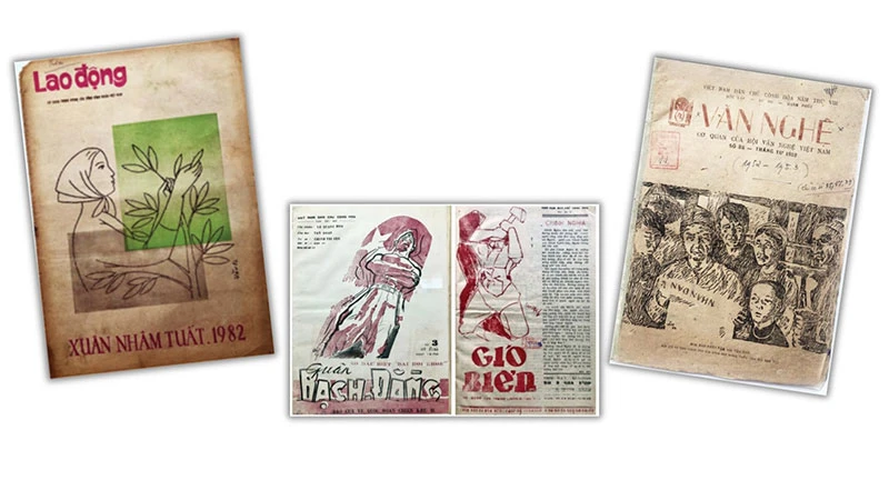 Một số tranh minh họa và bìa sách của nhạc sĩ Văn Cao.