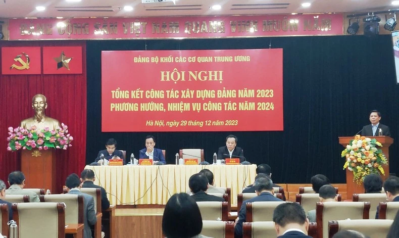 Hội nghị tổng kết công tác xây dựng Đảng năm 2023, phương hướng nhiệm vụ công tác năm 2024 Đảng bộ Khối các cơ quan Trung ương.
