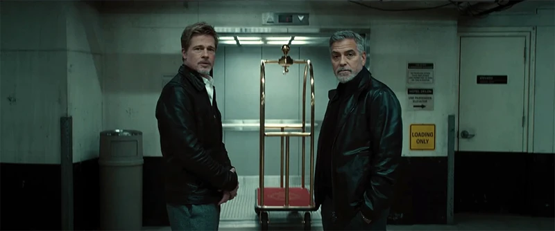 Hai ngôi sao Brad Pitt và George Clooney trong phim "Sói". (Ảnh: Galaxy cung cấp)