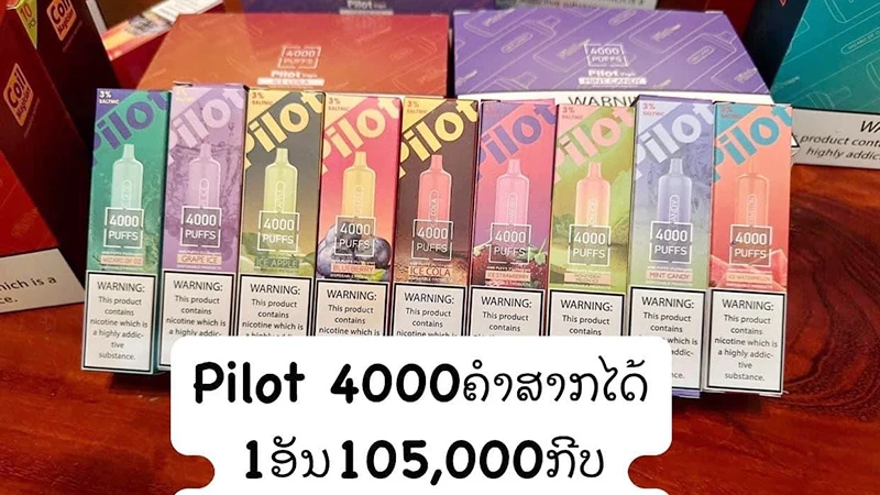 Các sản phẩm thuốc lá điện tử được quảng cáo trên các nền tảng xã hội tại Lào. (Ảnh: Trịnh Dũng)