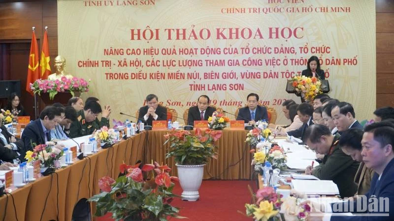 Toàn cảnh Hội thảo Khoa học do Tỉnh ủy Lạng Sơn phối hợp Học viện Chính trị quốc gia Hồ Chí Minh tổ chức.