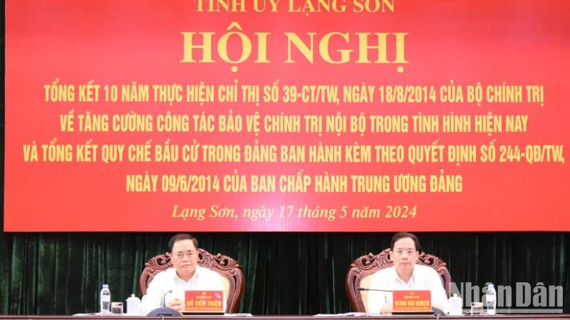 Lãnh đạo Ban thường vụ Tỉnh ủy Lạng Sơn chủ trì Hội nghị tổng kết 10 năm thực hiện Chỉ thị số 29 của Bộ Chính trị.