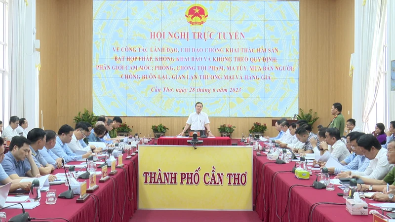 Phó Thủ tướng Trần Lưu Quang phát biểu ý kiến tại hội nghị.