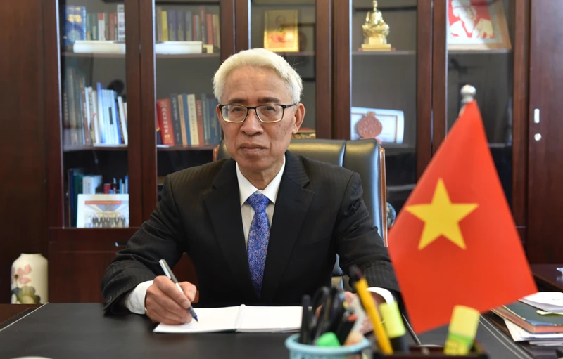 Đại sứ Việt Nam tại Trung Quốc Phạm Sao Mai. (Ảnh: Tiến Trung/TTXVN)