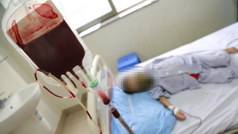 Bệnh nhi thalassemia phải truyền máu định kỳ. 