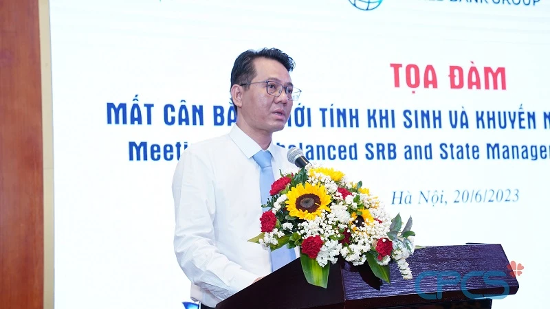 Tiến sĩ Phạm Vũ Hoàng, Phó Tổng cục trưởng Tổng cục Dân số và Kế hoạch hóa gia đình (Bộ Y tế) phát biểu.