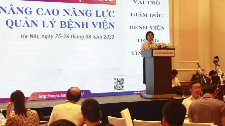 Giám đốc Sở Y tế Hà Nội Trần Thị Nhị Hà phát biểu.