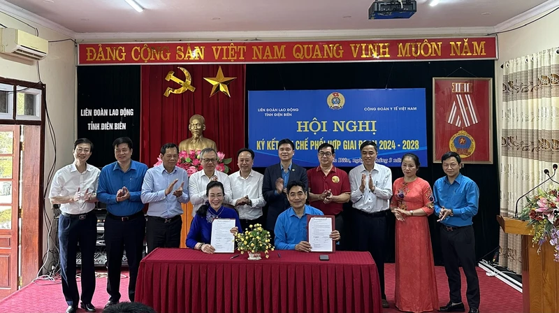 Công đoàn y tế Việt Nam và Liên đoàn Lao động tỉnh Điện Biên ký kết Quy chế phối hợp giai đoạn năm 2024-2028.