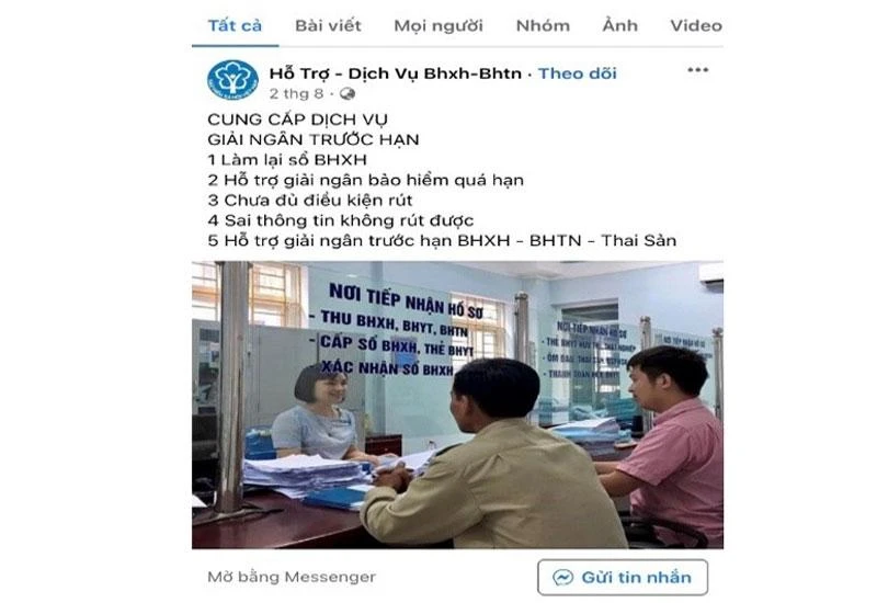 Các đối tượng lừa đảo mạo danh cơ quan BHXH Việt Nam giao dịch với người lao động qua ứng dụng Zalo.