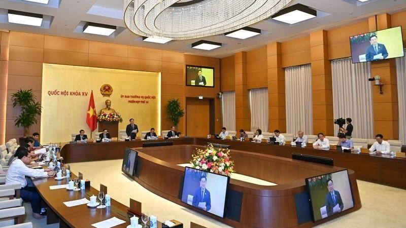 Quang cảnh phiên họp thứ 14 của Ủy ban Thường vụ Quốc hội.