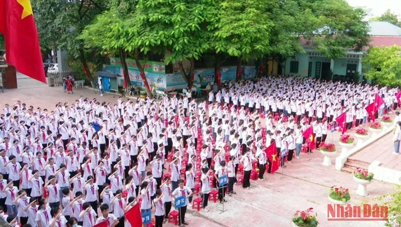 Học sinh Trường Trung học cơ sở Trưng Vương, thành phố Thái Nguyên.