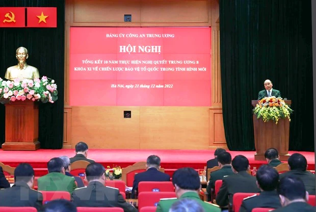 Chủ tịch nước Nguyễn Xuân Phúc phát biểu chỉ đạo.