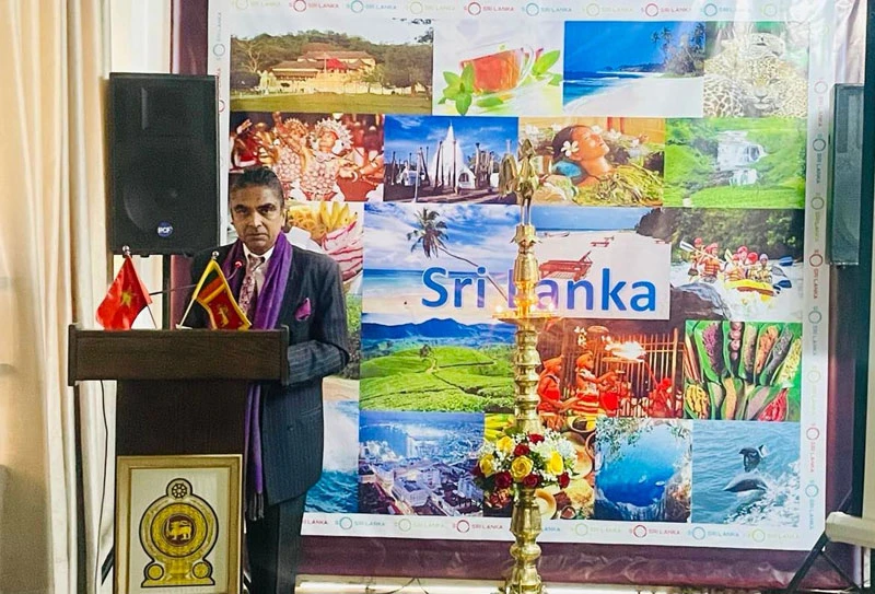 Ông A. Saj U. Mendis, Đại sứ Sri Lanka tại Việt Nam, phát biểu tại sự kiện.