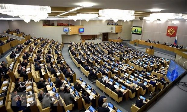 Toàn cảnh một phiên họp của của Duma Quốc gia (Hạ viện) Nga tại Moskva. (Ảnh: AFP/TTXVN)