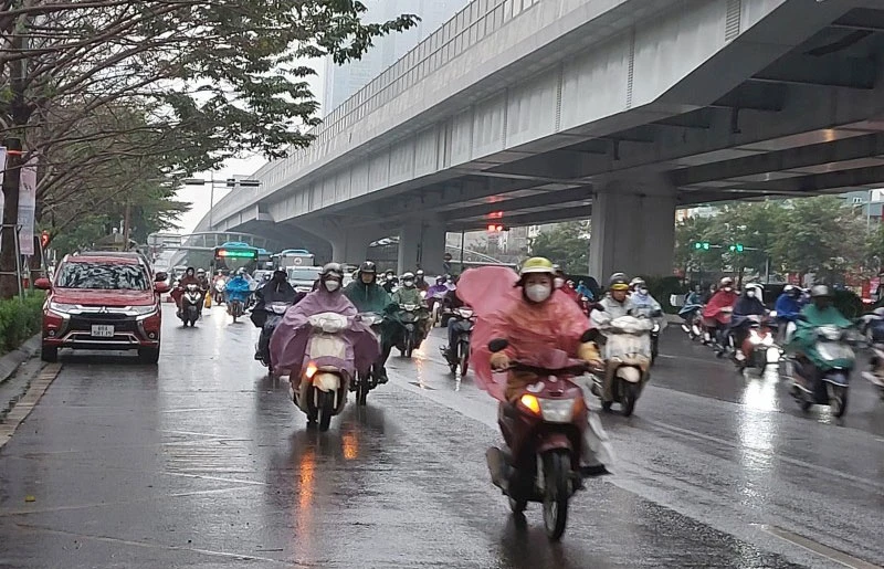 Khu vực Hà Nội có mưa, mưa nhỏ, trời rét. (Ảnh minh họa)
