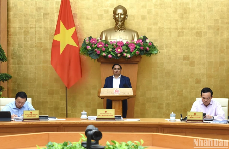 Thủ tướng Phạm Minh Chính dự và chủ trì phiên họp. (Ảnh: TRẦN HẢI)