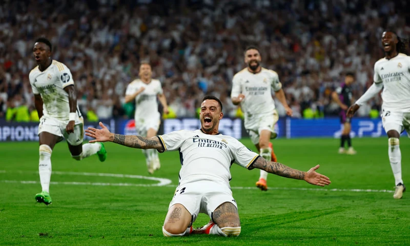 Joselu lập cú đúp giúp Real ngược dòng đánh bại Bayern Munich. (Nguồn: Reuters)