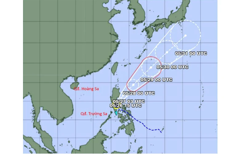 Đường đi của cơn bão Ewiniar trên khu vực Tây Bắc Thái Bình Dương.