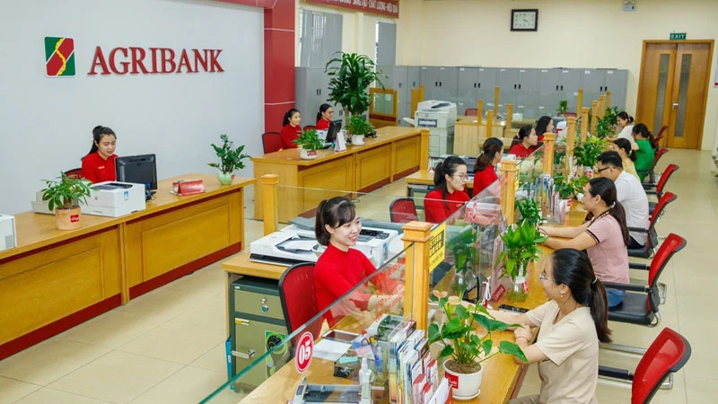 Phòng giao dịch của Agribank.