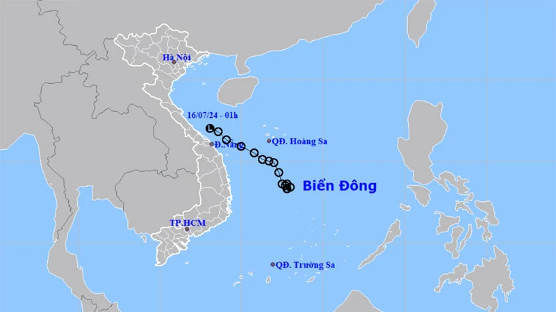 Áp thấp nhiệt đới suy yếu thành vùng áp thấp. (Nguồn: nchmf.gov.vn)