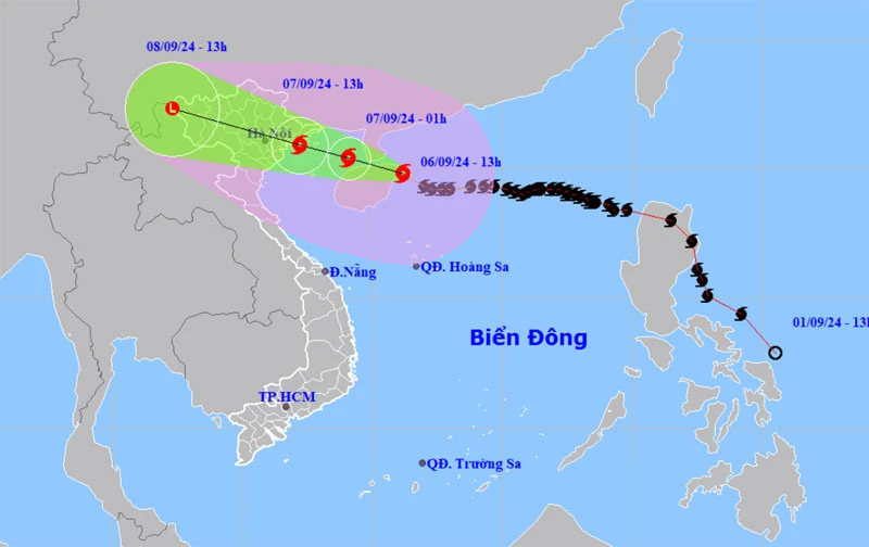 Siêu bão Yagi vẫn duy trì cường độ mạnh cấp 16, giật trên cấp 17