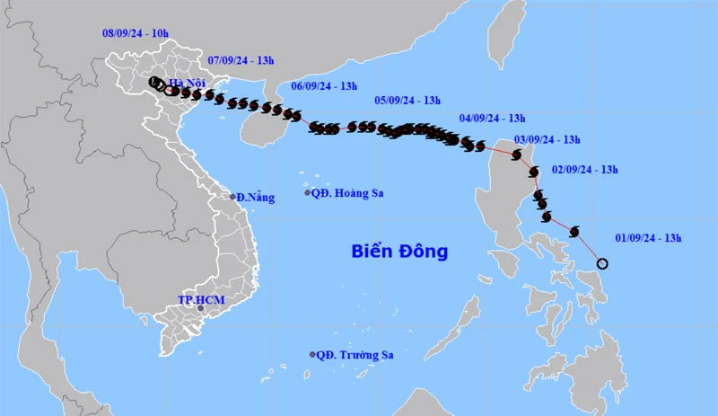 Áp thấp nhiệt đới tiếp tục suy yếu và tan dần. (Nguồn: nchmf.gov.vn)