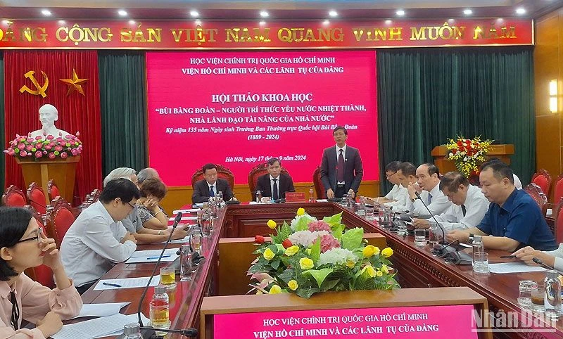 Quang cảnh hội thảo khoa học: "Bùi Bằng Đoàn - Người trí thức yêu nước nhiệt thành, nhà lãnh đạo tài năng của Nhà nước".