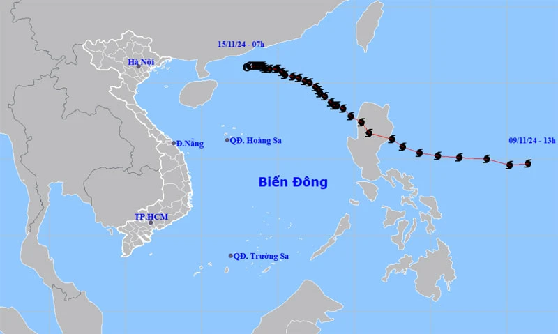 Áp thấp nhiệt đới tiếp tục suy yếu và tan dần. (Nguồn: nchmf.gov.vn)