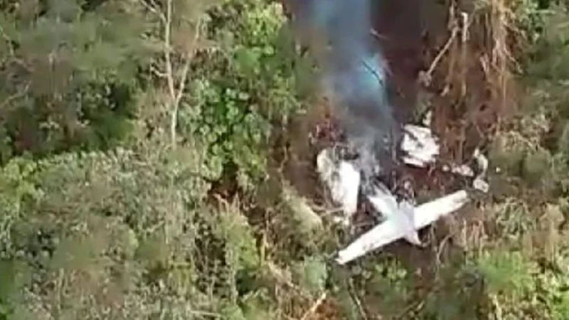 Ảnh minh họa: Hiện trường một vụ rơi máy bay ở Indonesia. Ảnh: ANTARA/TTXVN