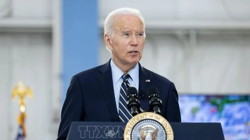 Tổng thống Mỹ Joe Biden phát biểu tại bang Pennsylvania. (Ảnh: AFP/TTXVN)