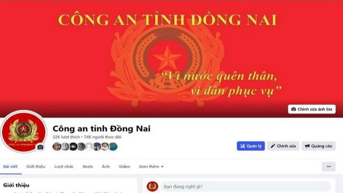 Trang fanpage Công an tỉnh Đồng Nai tiếp nhận các thông tin liên quan tình hình an ninh trật tự trên địa bàn.