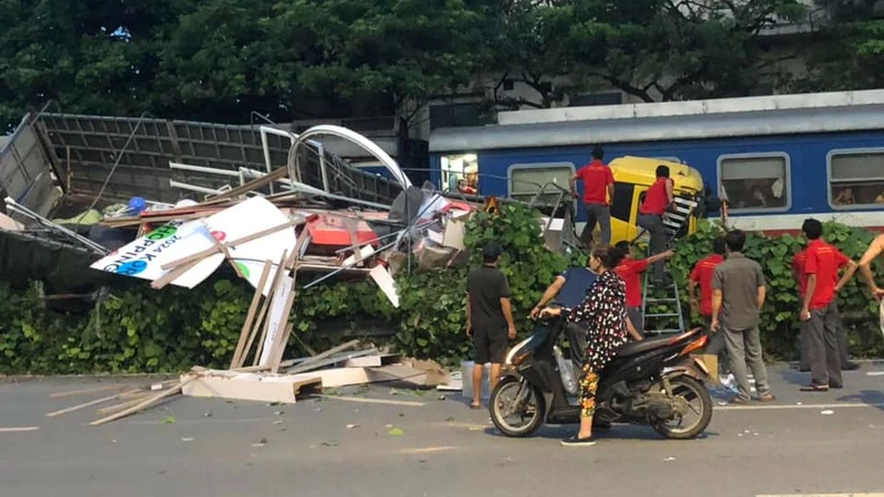 Hiện trường vụ tai nạn sáng 4/9. (Ảnh: Cộng đồng đường sắt Việt Nam)