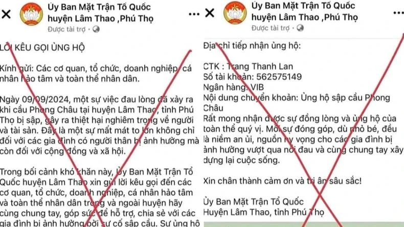 Fanpage giả mạo Ủy ban Mặt trận Tổ quốc huyện Lâm Thao.