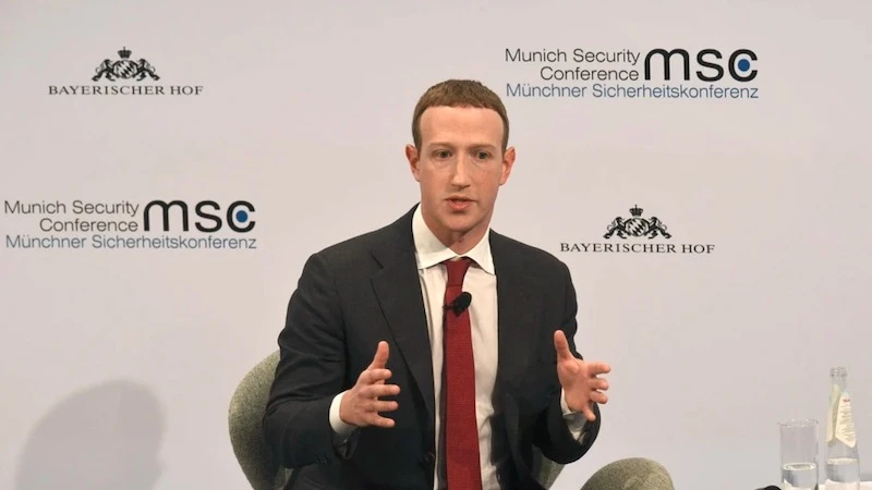 Giám đốc điều hành (CEO) Công ty Meta Mark Zuckerberg phát biểu tại một hội nghị ở Munich, Đức. (Ảnh: AFP/TTXVN)