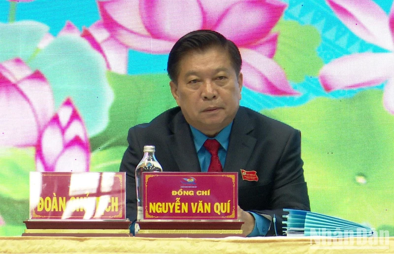 Ông Nguyễn Văn Quí tái đắc cử chức danh Chủ tịch Liên đoàn Lao động tỉnh Long An.