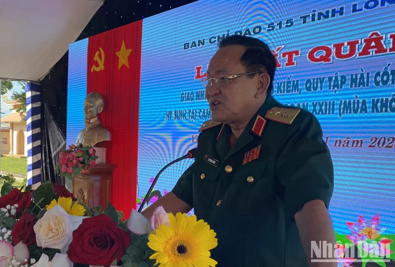 Thượng tướng Võ Minh Lương phát biểu tại lễ xuất quân.
