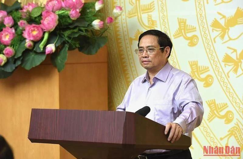 Thủ tướng Phạm Minh Chính phát biểu tại Hội nghị. (Ảnh: TRẦN HẢI) 