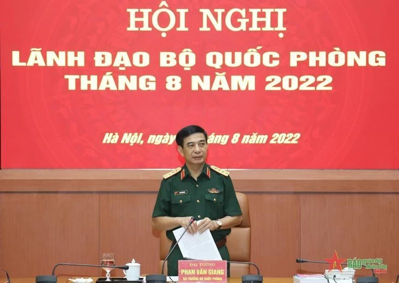 Đại tướng Phan Văn Giang phát biểu (Ảnh: QĐND)