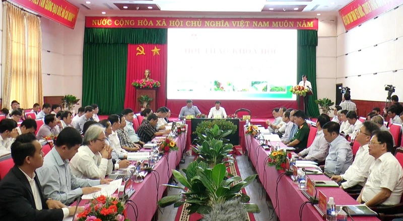 Toàn cảnh Hội thảo khoa học lấy ý kiến góp ý Quy hoạch tỉnh Đắk Nông thời kỳ 2021 -2030, tầm nhìn đến năm 2050. 