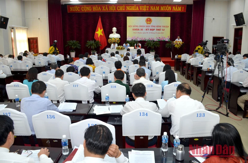 Toàn cảnh kỳ họp thứ 12, Hội đồng nhân dân tỉnh Bình Thuận (khóa 11) 